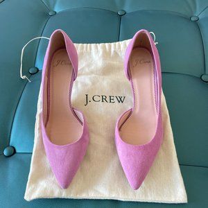 J.Crew D'orsay Pink Suede Heels Size 8
